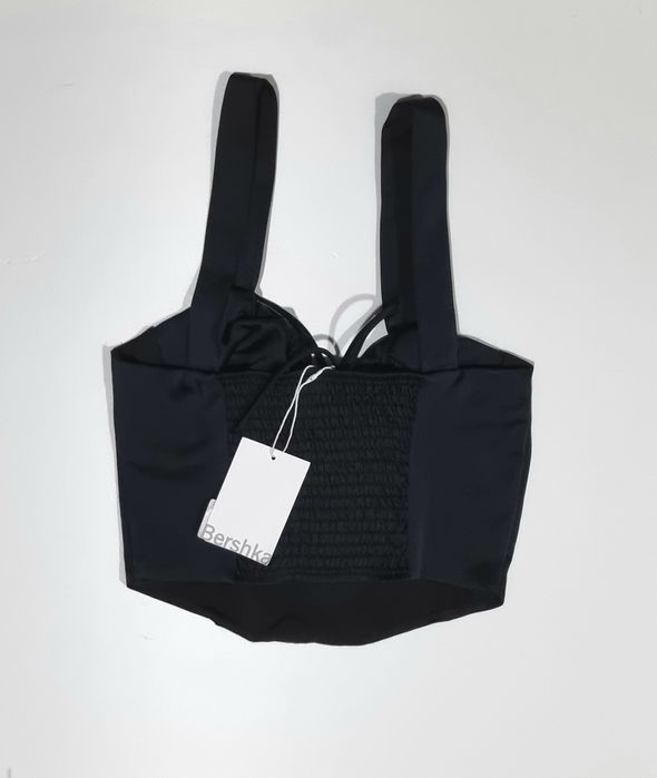 Krótki satynowy top Bershka roz. 36/S