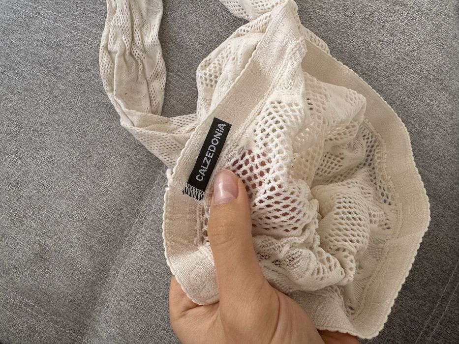 Ажурні колготки Calzedonia мереживні квіткові молочні