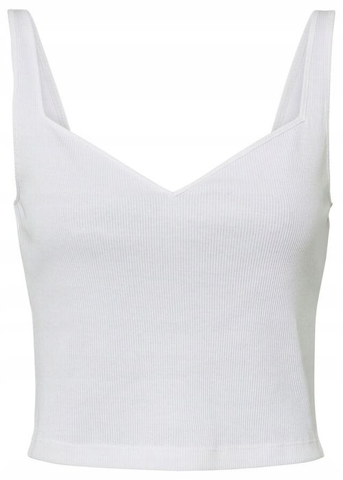 B.P.C krótki biały top w prążek ^32/34