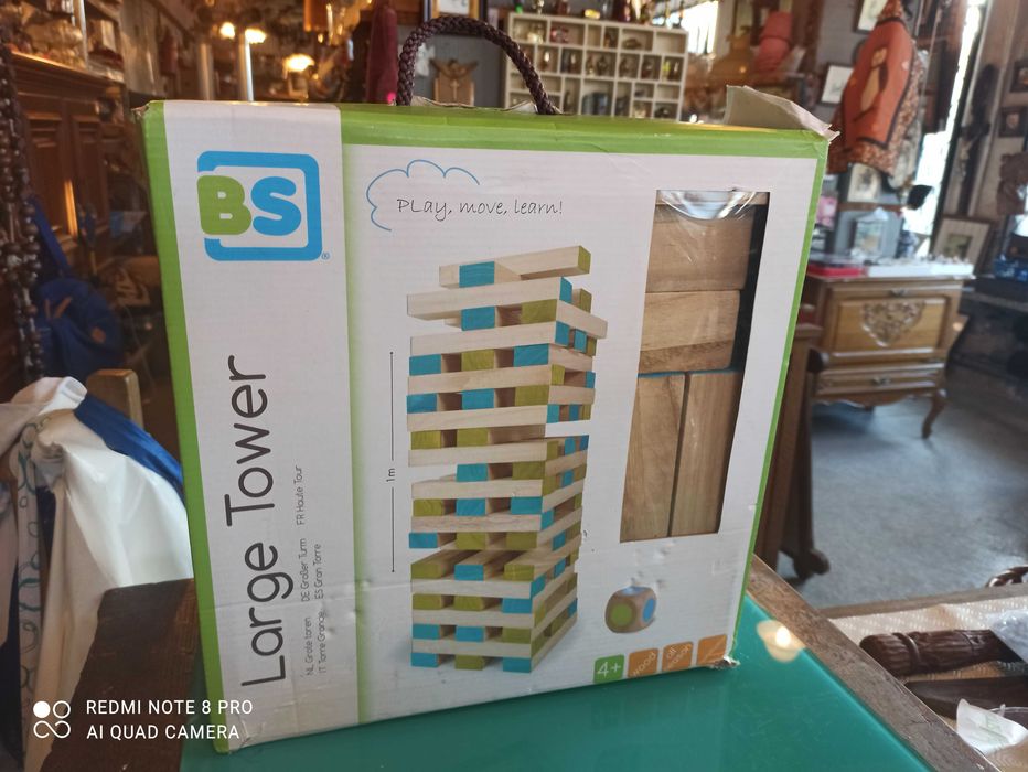 BS Toys drewniana wieża z kostką