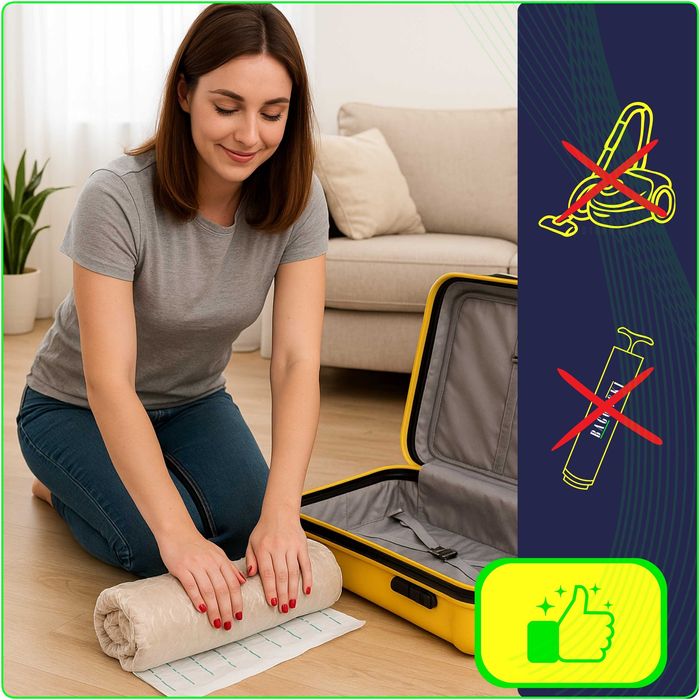 Worki próżniowe rolowane ZESTAW 6szt na ubrania do walizki W PODRÓŻ