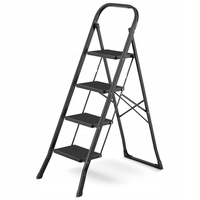 Drabina domowa składana stalowa drabinka schodki 4 stopnie HIGHER
