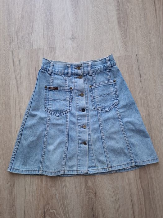 Cross Jeans spódnica jeansowe rozpinanana kieszenie rozmiar 36 S modna