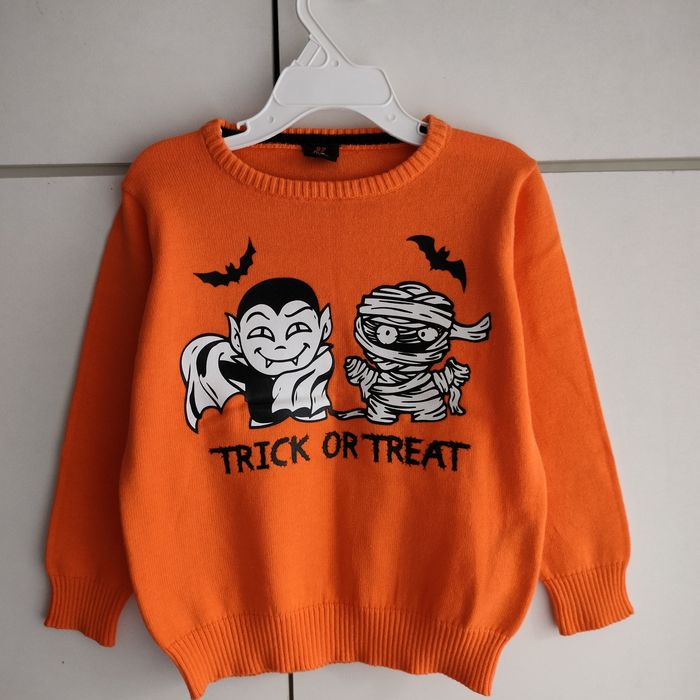 Pomarańczowy sweterek chłopięcy Halloween  92