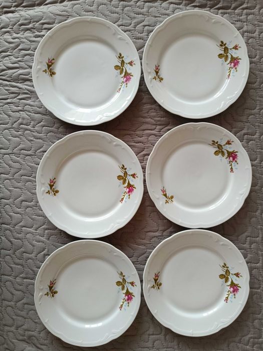 Talerze deserowe Porcelana Włocławek 6 szt.
