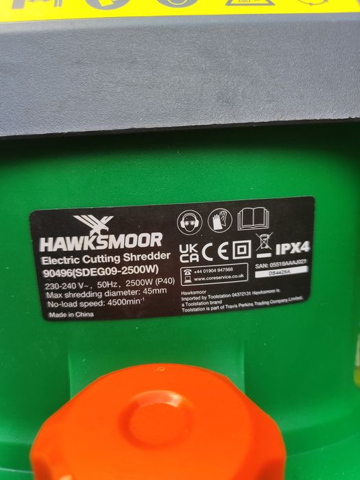 Niszczarka do gałęzi, rębak Hawksmoor 2500wat
