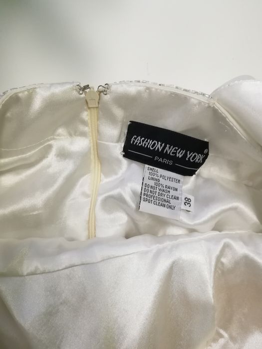 Вечірня, весільна сукня з шифону, вишита бісером, стеклярусом, каміння