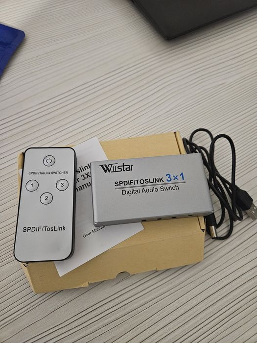 Spdif toslink комутатор 3 в 1.