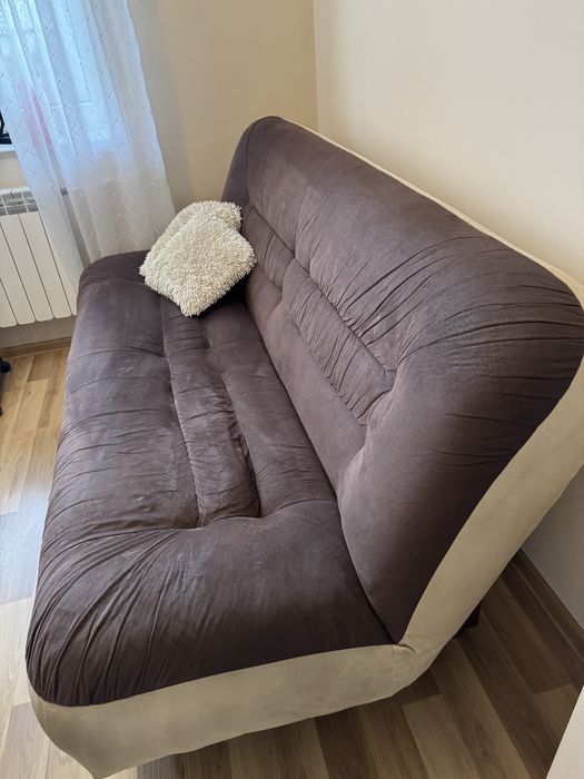 Wersalka rozkladana - beżowo czekoladowa