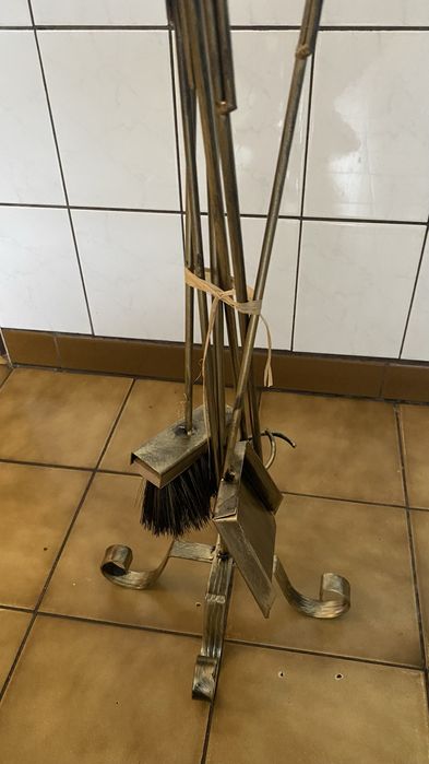 Zestaw kominkowy 5w1 wraz z koszem na drewno - nowy