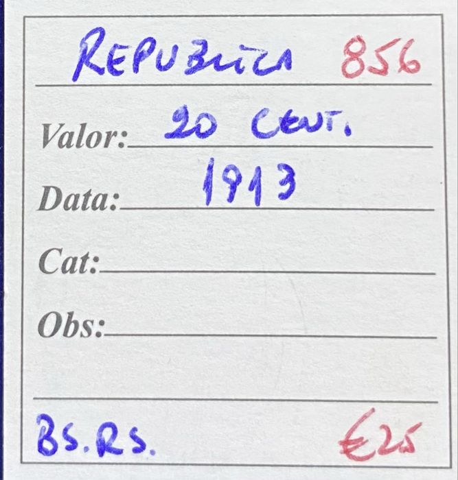 Moeda  856 - 20 Centavos 1913