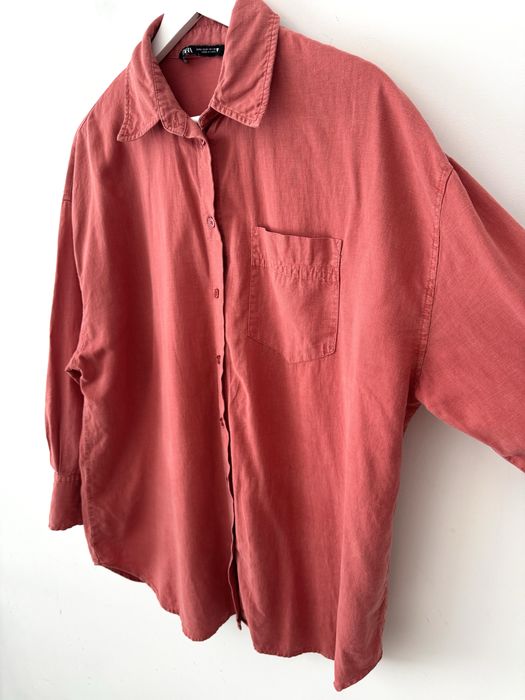 ZARA lniana koszula oversize