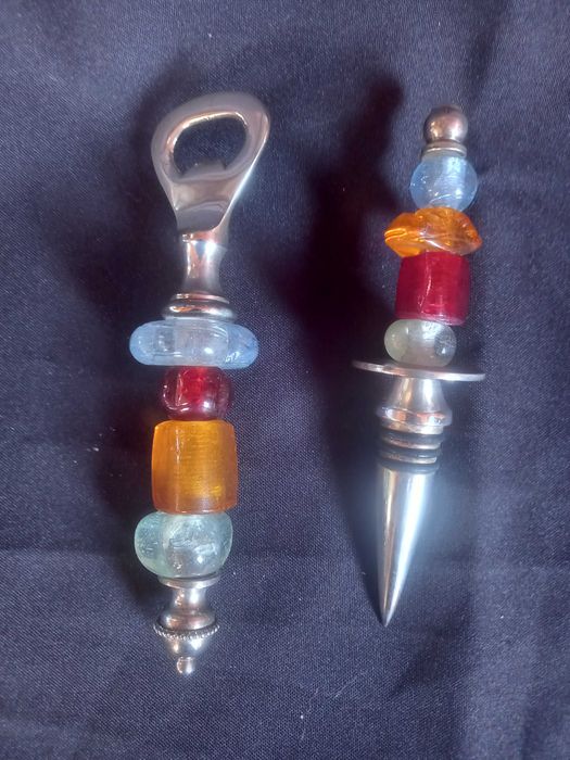 Conjunto abre garrafas e rolha