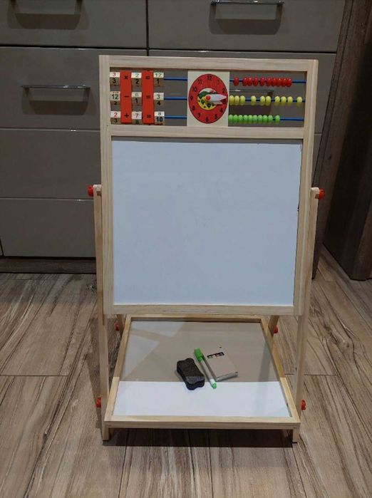 Zestaw Dwustronna Tablica Kredowa Magnetyczna Dla Dzieci + Gratisy