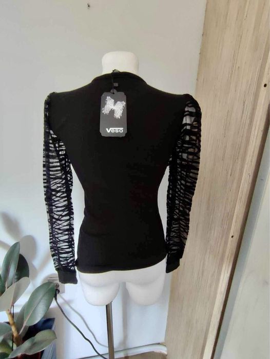 Bluzka damska czarna, długie rękawy, rozmiar uniwersalny S,M,L