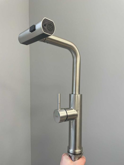 Кухонная мойка Luminex 6545 см и смеситель  с выдвижным изливом, Lidz