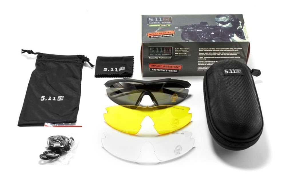 Тактические очки 5.11 3 линзы оправа  черная