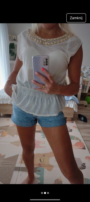 Bluzka mgiełka ecru Atmosphere M