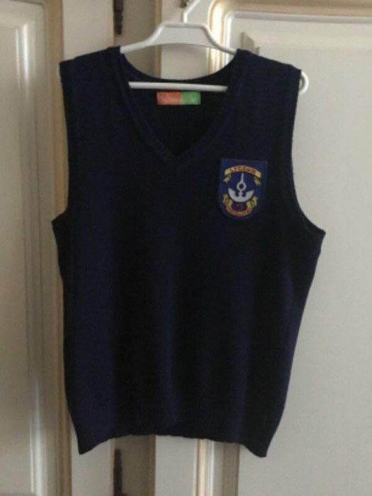 Вовняна жилетка до школи, синя