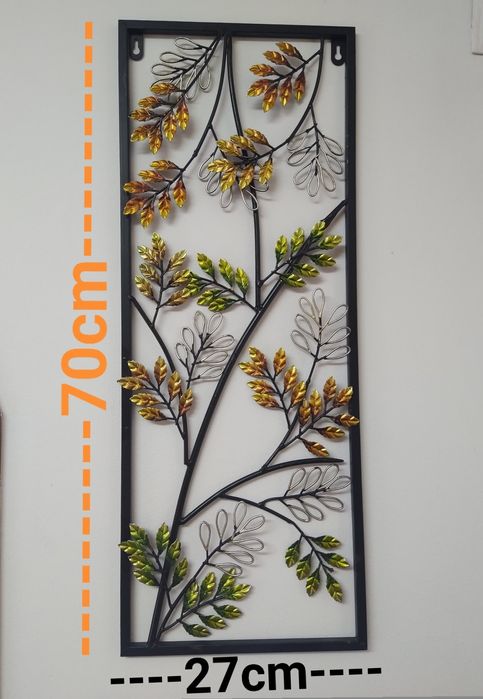 Quadro Moldura Ferragem Decoração com folhas árvore casa apartamento.