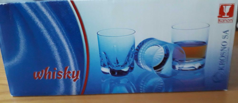 Szklanki do whisky Kanon Krosno PRL 6 sztuk nowe