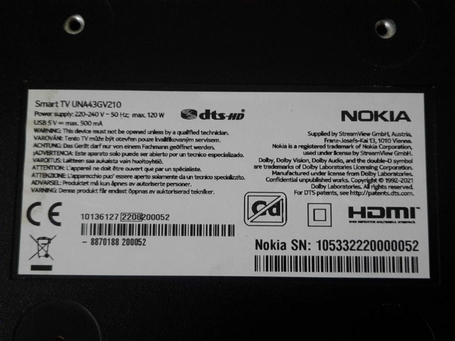 Main board 17MB170  Nokia UNA43GV210 (UNE43GV210)