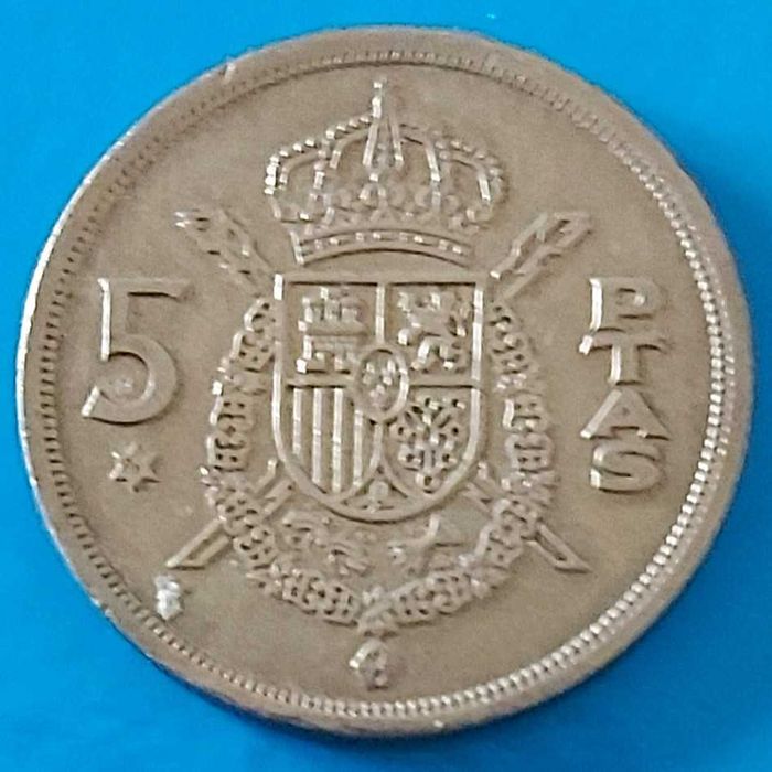5 Pesetas de 1975 com *76* na estrela