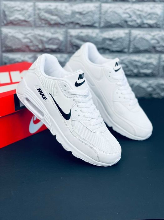 кроссовки подростковые мужские / Nike Air Max 90 White/Black крассовки Найк аир макс 90 білі кросівки