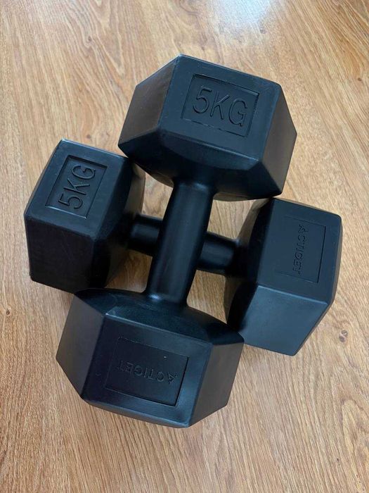 Hantle bitumiczne 2x5 kg zestaw ciężarków do ćwiczeń fitness siłownia