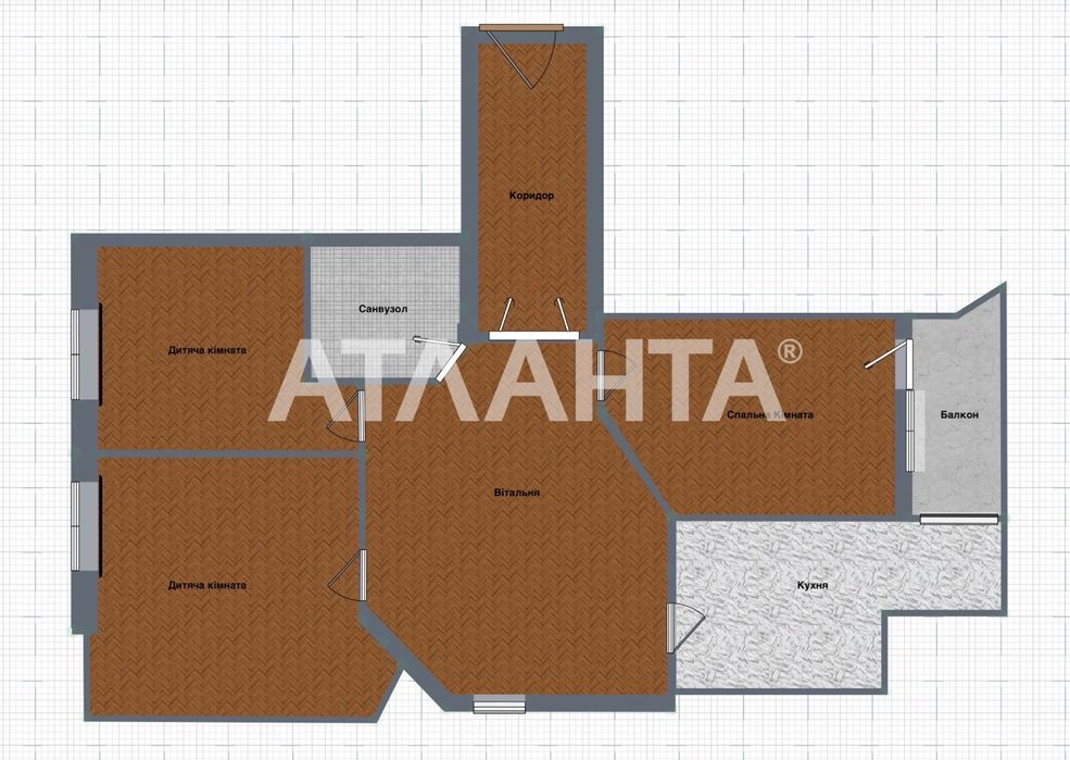 3-кімнатна квартира за адресою (площа 71 м²) - Atlanta.ua - фото 23