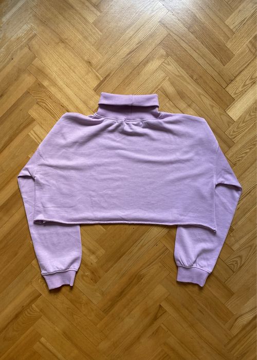 krótka fioletowa bluza z golfem Missguided