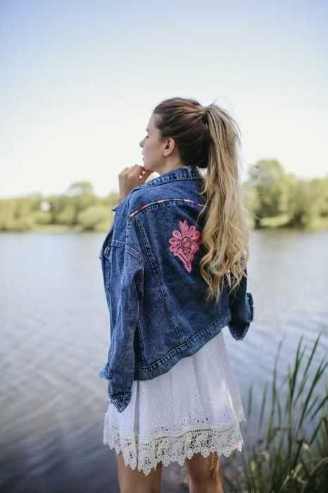 PODHALER kurtka jeansowa katana folk folklor slavic parzenica prezent