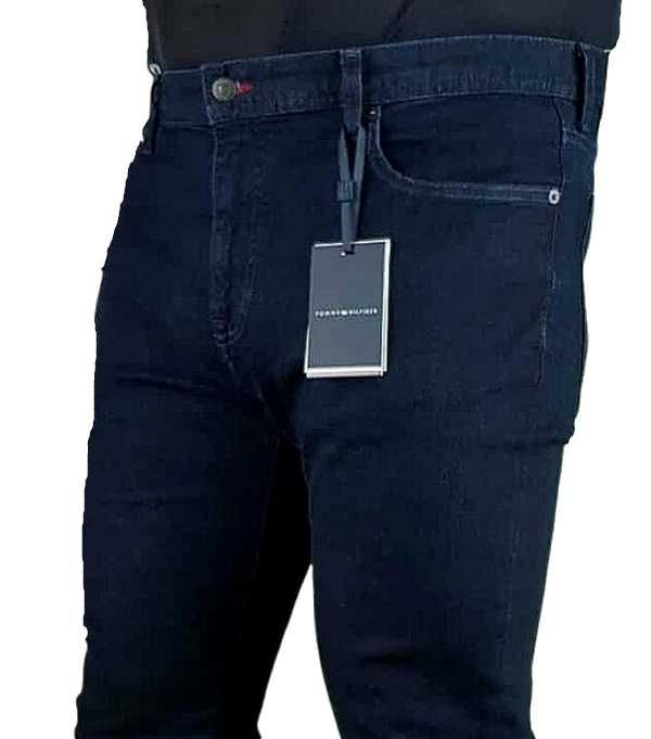 Męskie jeansy Tommy Hilfiger Bleecker - Slim granatowe nowe - W38/L30