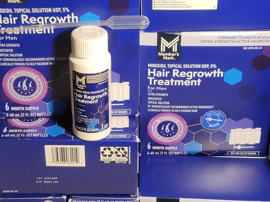 1x Frasco Minoxidil 5% Member’s Mark Líquido (1 Mês) + Pipeta 1ml – O "Gémeo" do Kirkland
