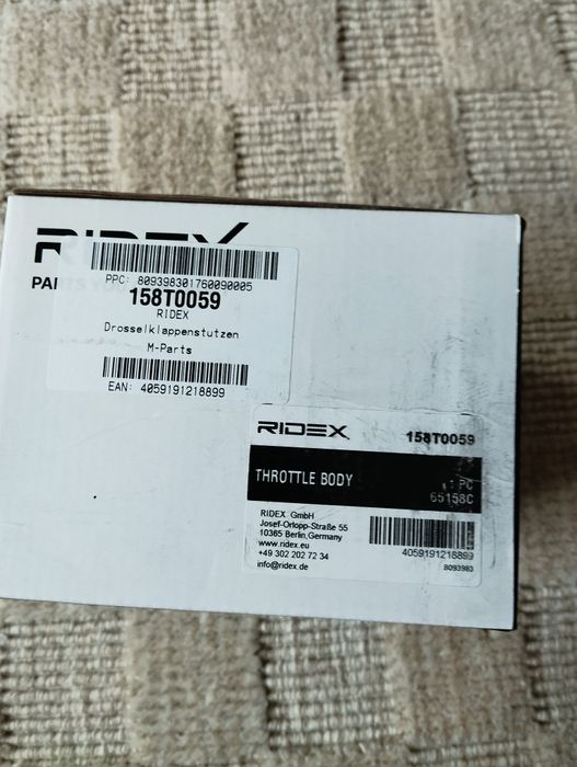 Ridex Throttle Body Corpo de Borboleta + 4 Spark Plugs Bosch Novo