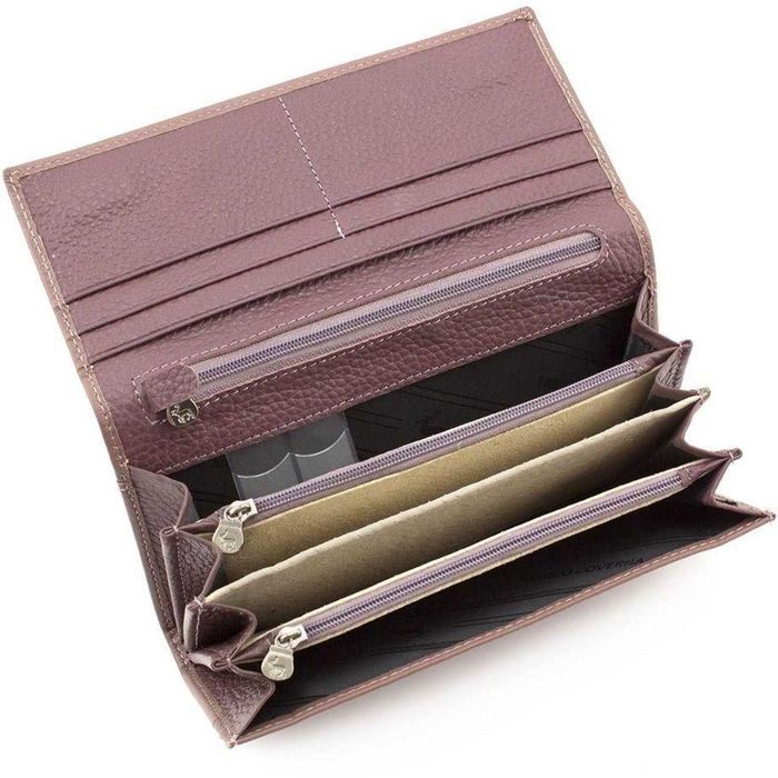 Пудровый кожаный кошелёк на магните Marco Coverna mc1413-6