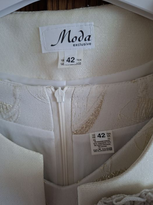 Elegancki komplet sukienka + marynarka Moda Exclusive r. 42