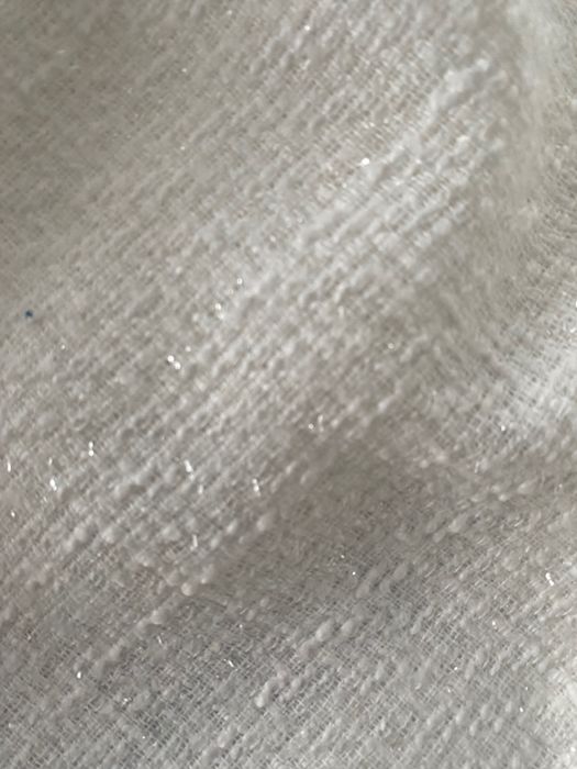 Тканина твид  молочного кольору  з люрексовою ниткою