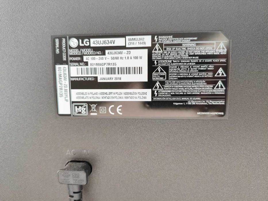 TV LG SmartTV 43 Polegadas