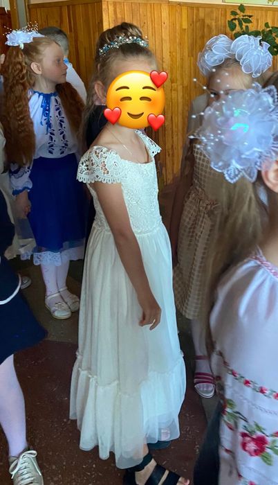 Сукня для дівчинки H&M молочна 112-128 см ідеальна