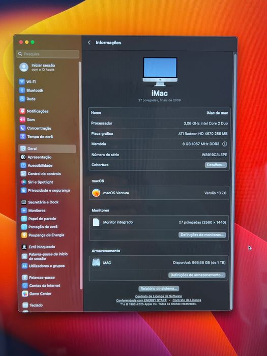 Apple Imac 27 Polegadas, excelente estado, grande qualidade