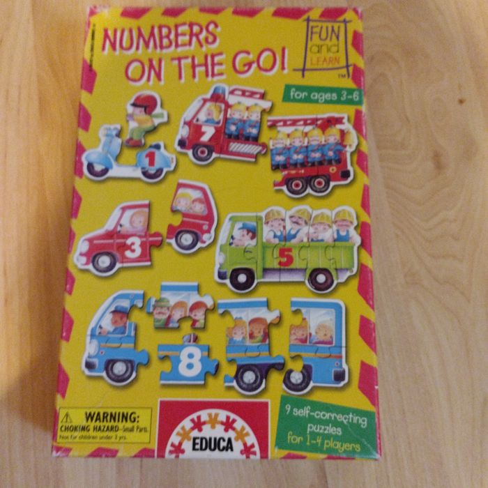 Puzzle pojazdy nauka cyferek