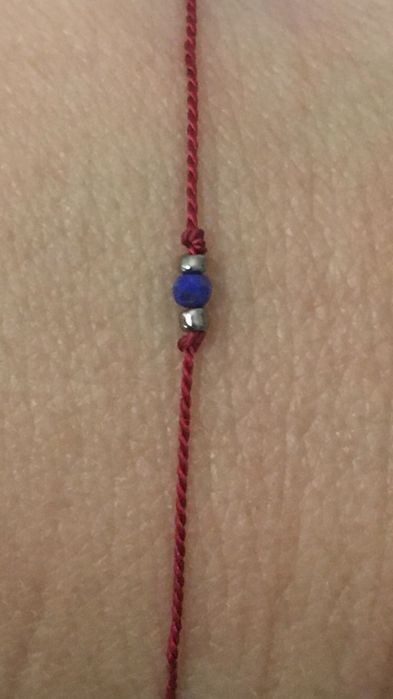Bastet bransoletka Panna znak zodiaku lapis lazuli jedwab