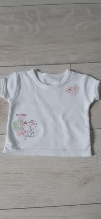 Sukienka jeansowa NEXT + dwie bluzeczki, rozmiar 62, 0-3 miesięcy