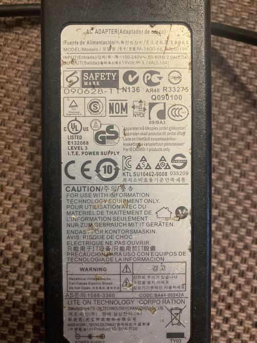 Zasilacz ladowarka do laptopa Samsung