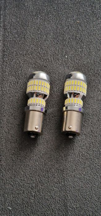 Żarówki LED BAY9S H21W CANBUS komplet 2 szt. białe z soczewką