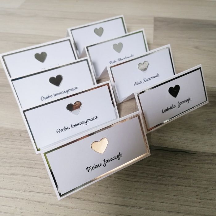 Winietki lustrzane złote lub srebrne