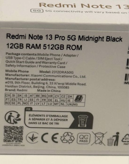 Xiaomi redmi note 13 pro 5G 12Gb ram 512gb rom troco por iphone