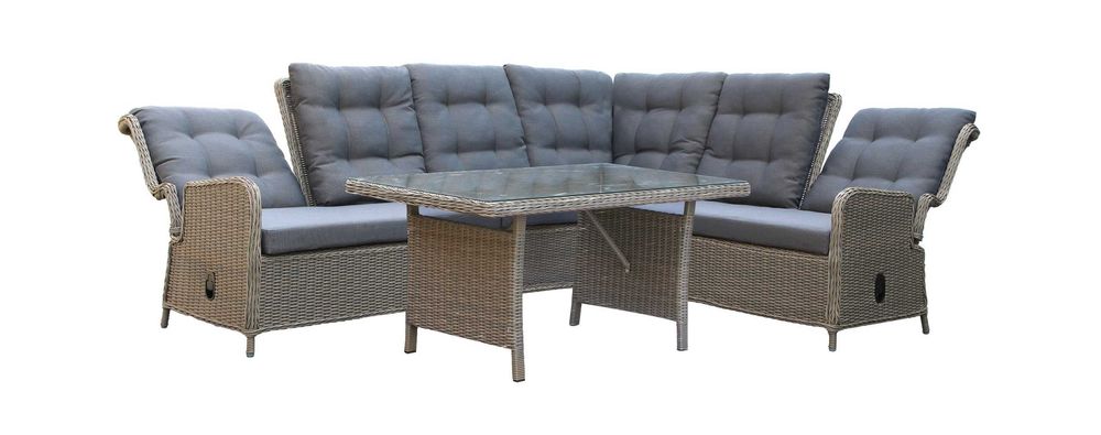 Narożnik Ogrodowy Technorattan/Imitacja Wikliny Zestaw Premium 6-osób