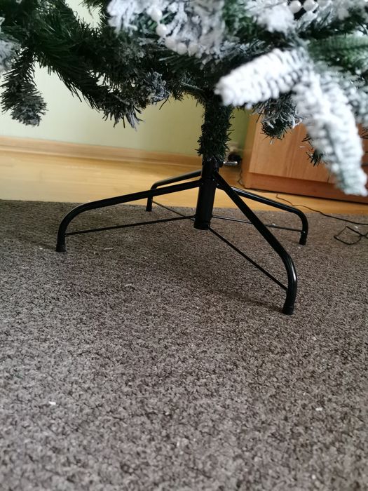 Biała ośnieżona sztuczna choinka świerk 180cm drzewko świąteczne